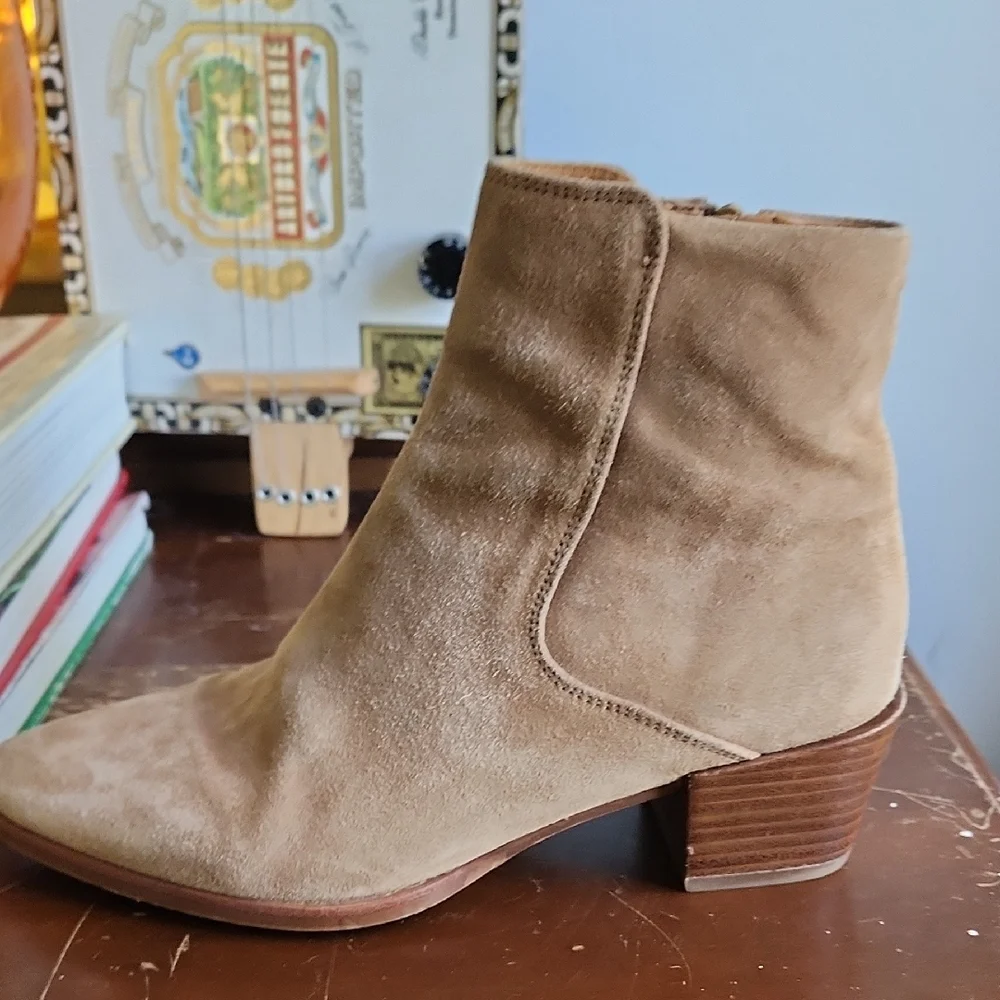 Rag & Bone Suede Low Ankle Boot with Side Zip - Picture 12 of 16
